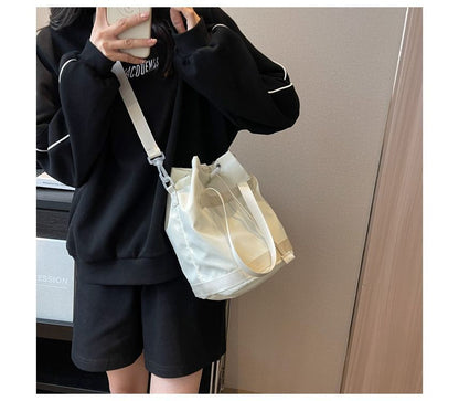 Plain Drawstring Bucket Bag mySite