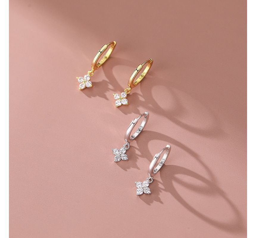 Floral Rhinestone Alloy Dangle Earring SpreePicky