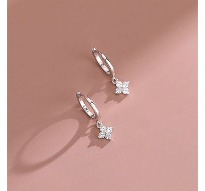 Floral Rhinestone Alloy Dangle Earring SpreePicky