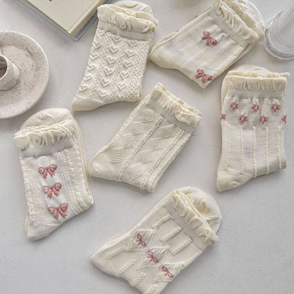 Set of 3 Pairs: Plain Ruffle Trim Socks SpreePicky