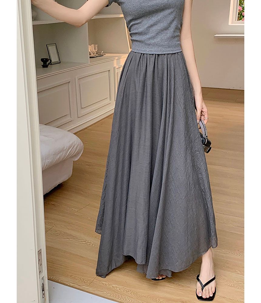 High Rise Plain Asymmetrical Maxi A SpreePicky