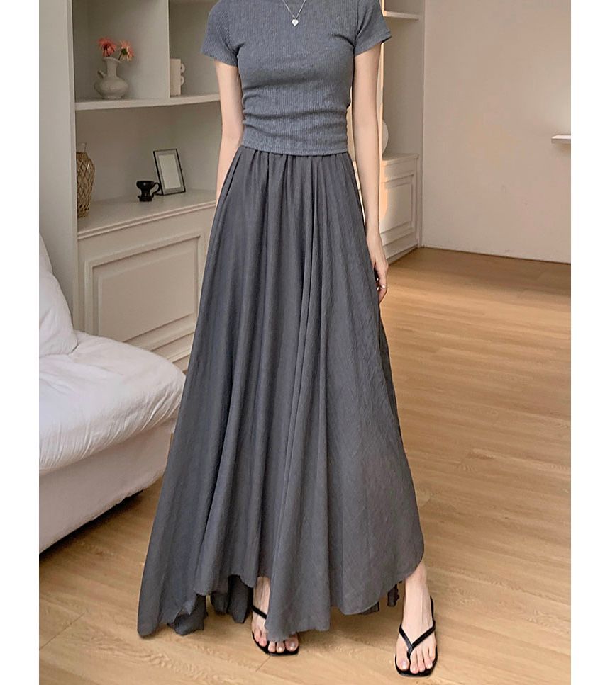 High Rise Plain Asymmetrical Maxi A SpreePicky