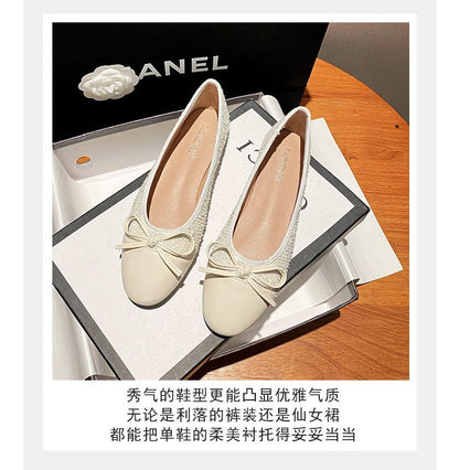 Pointed Cap Toe Bow Flats SpreePicky