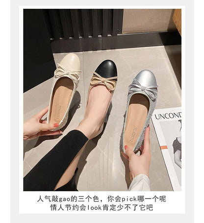 Pointed Cap Toe Bow Flats SpreePicky