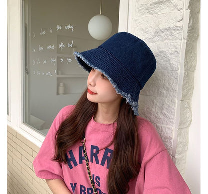 Fray Denim Bucket Hat SpreePicky