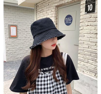 Fray Denim Bucket Hat SpreePicky