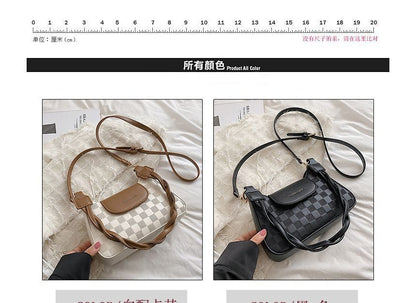 Checkerboard Twisted Strap Shoulder Bag SpreePicky