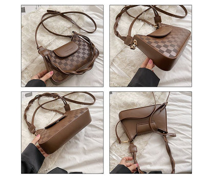 Checkerboard Twisted Strap Shoulder Bag SpreePicky