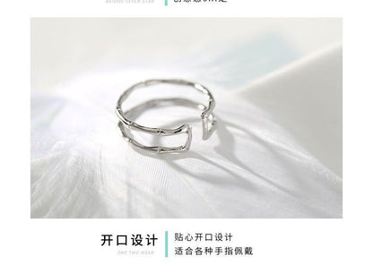 Bamboo Layered Alloy Open Ring SpreePicky