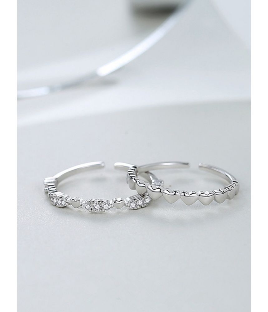 Heart / Rhinestone Alloy Ring SpreePicky