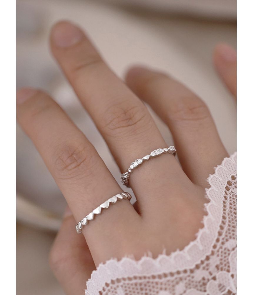 Heart / Rhinestone Alloy Ring SpreePicky