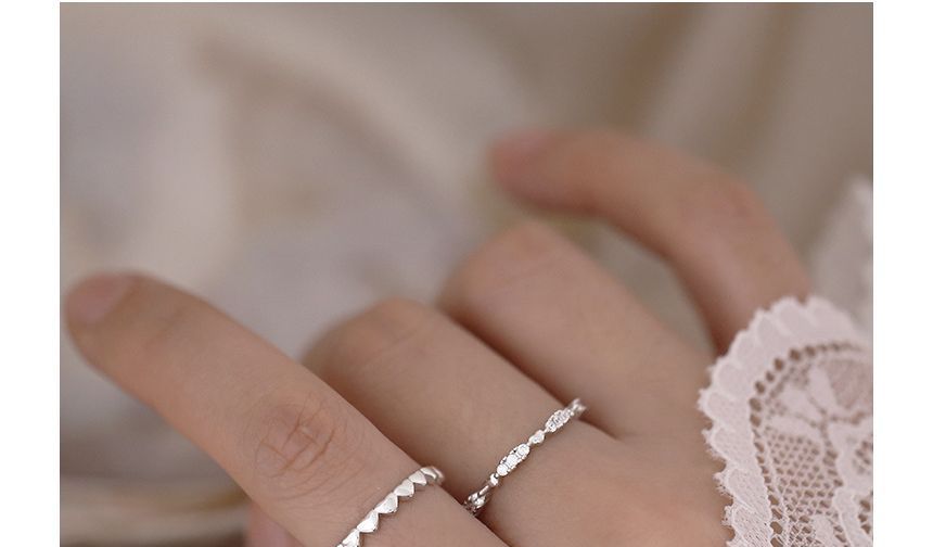 Heart / Rhinestone Alloy Ring SpreePicky