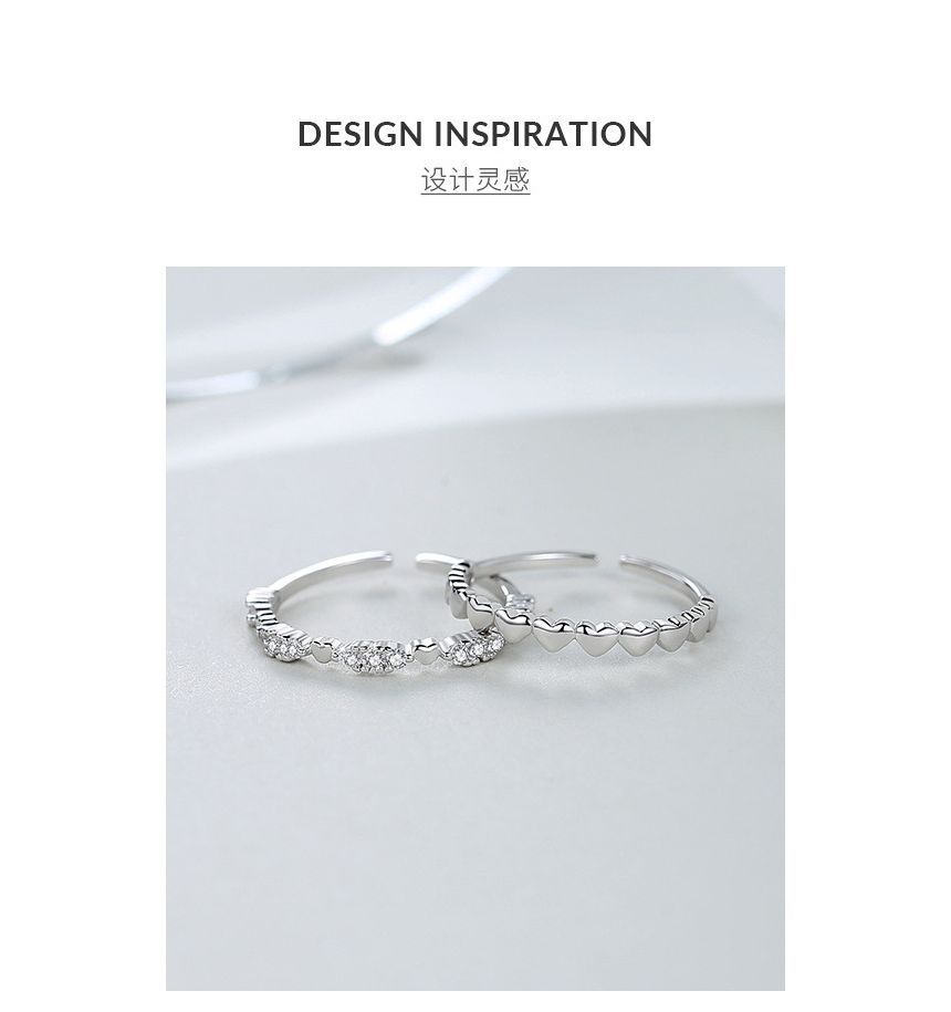 Heart / Rhinestone Alloy Ring SpreePicky