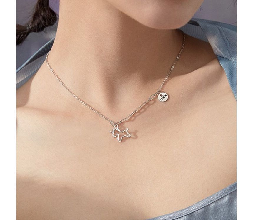 Unicorn Pendant Alloy Choker SpreePicky