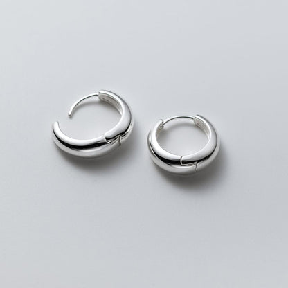 925 Sterling Silver Glossy Hoop Earring SpreePicky