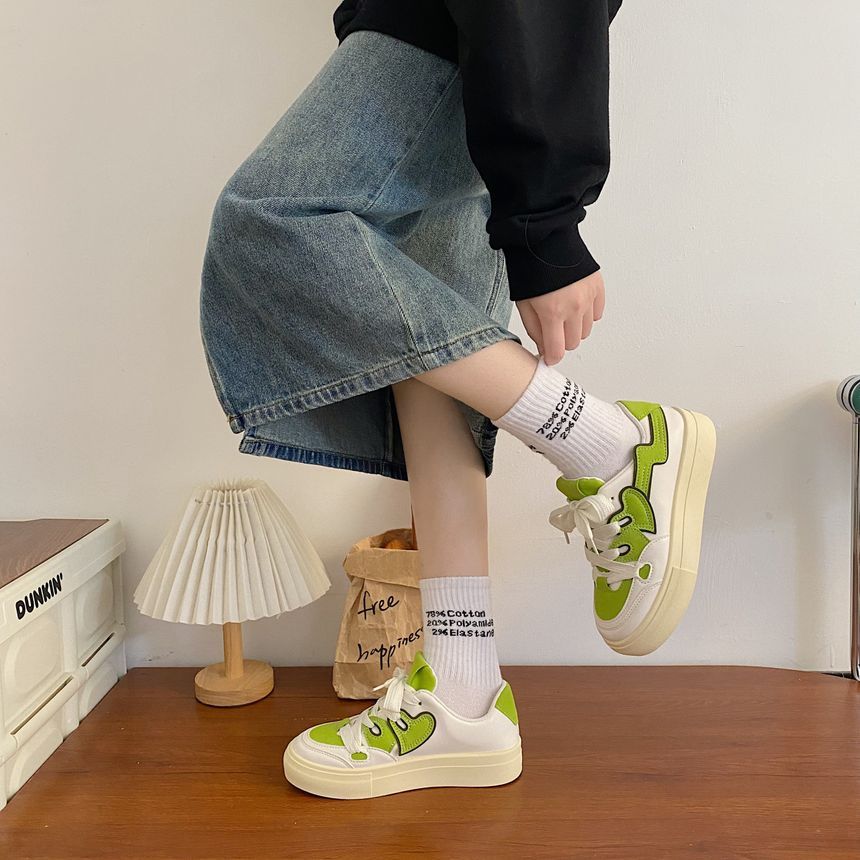 Paneled Platform Sneakers SpreePicky