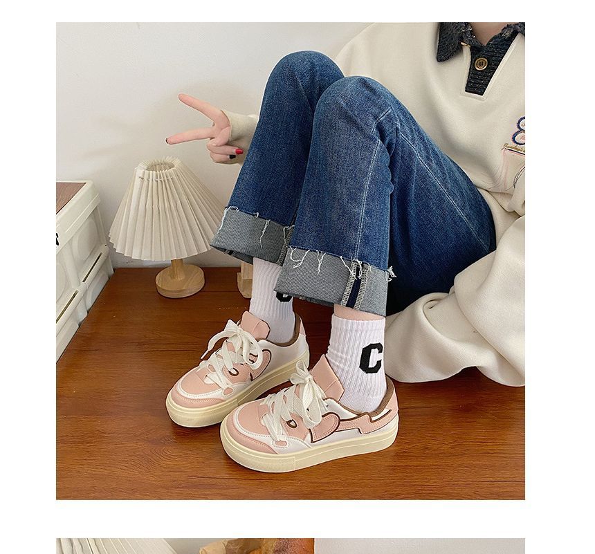 Paneled Platform Sneakers SpreePicky