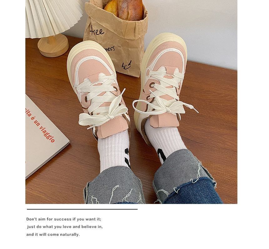 Paneled Platform Sneakers SpreePicky