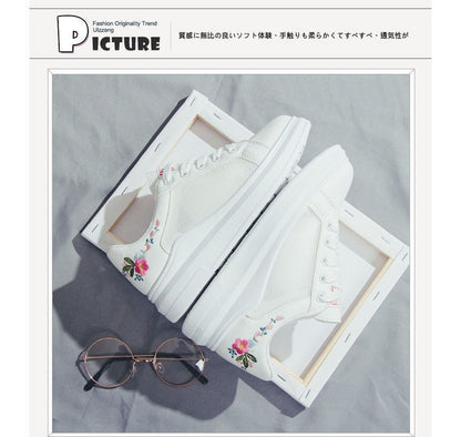 Floral Embroidered Platform Sneakers SpreePicky