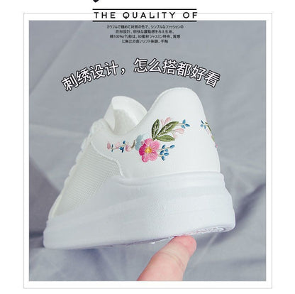 Floral Embroidered Platform Sneakers SpreePicky