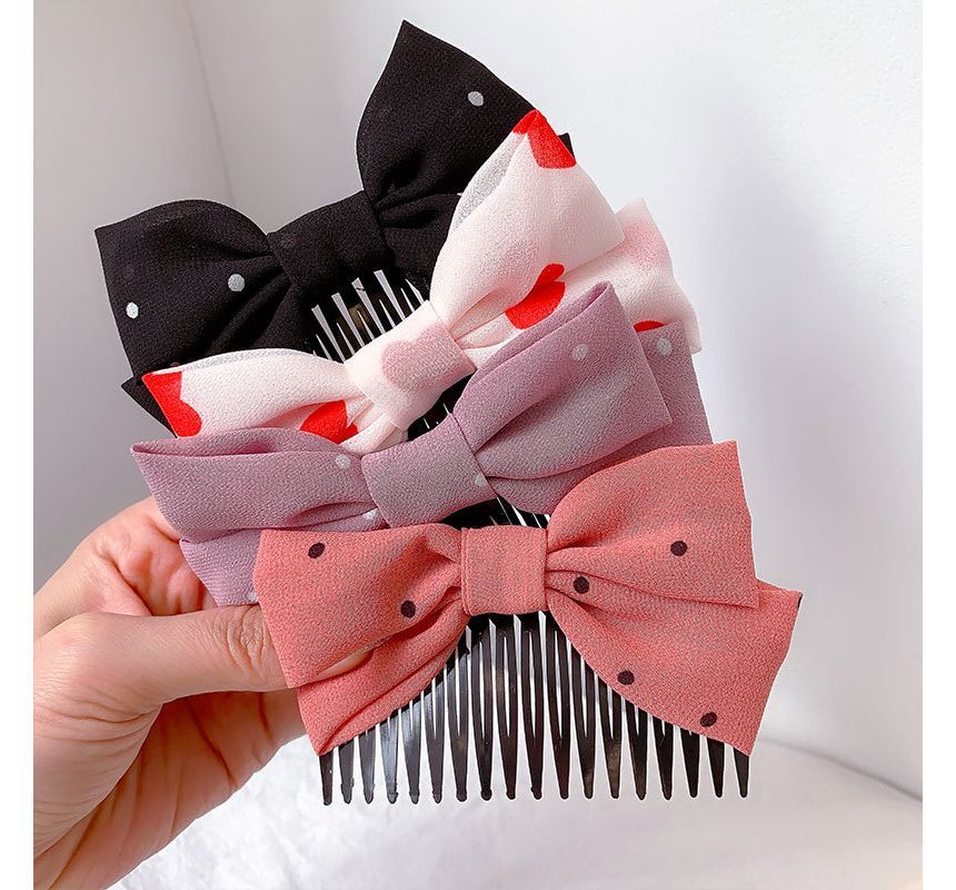 Bow Fabric Hair Comb SpreePicky