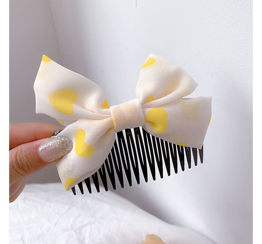 Bow Fabric Hair Comb SpreePicky