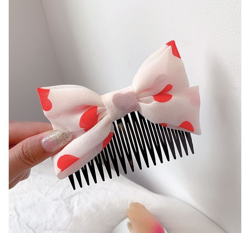 Bow Fabric Hair Comb SpreePicky