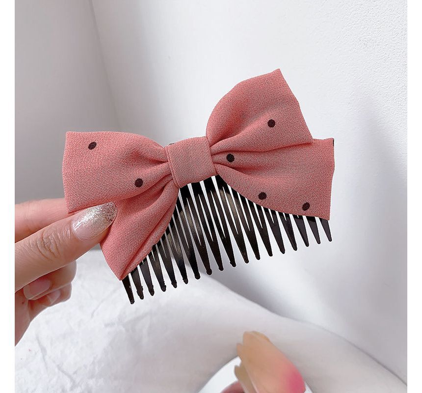 Bow Fabric Hair Comb SpreePicky