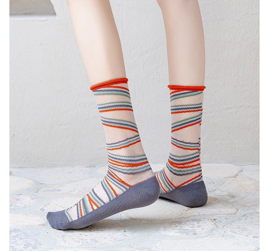 Patterned Mesh Short Socks SpreePicky