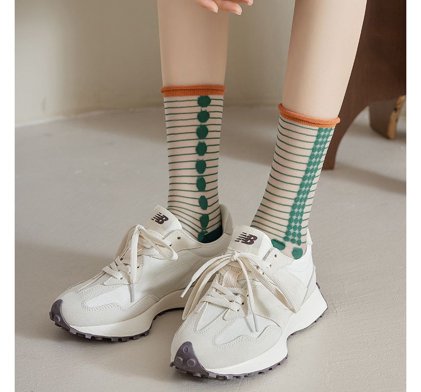 Patterned Mesh Tabi Short Socks SpreePicky