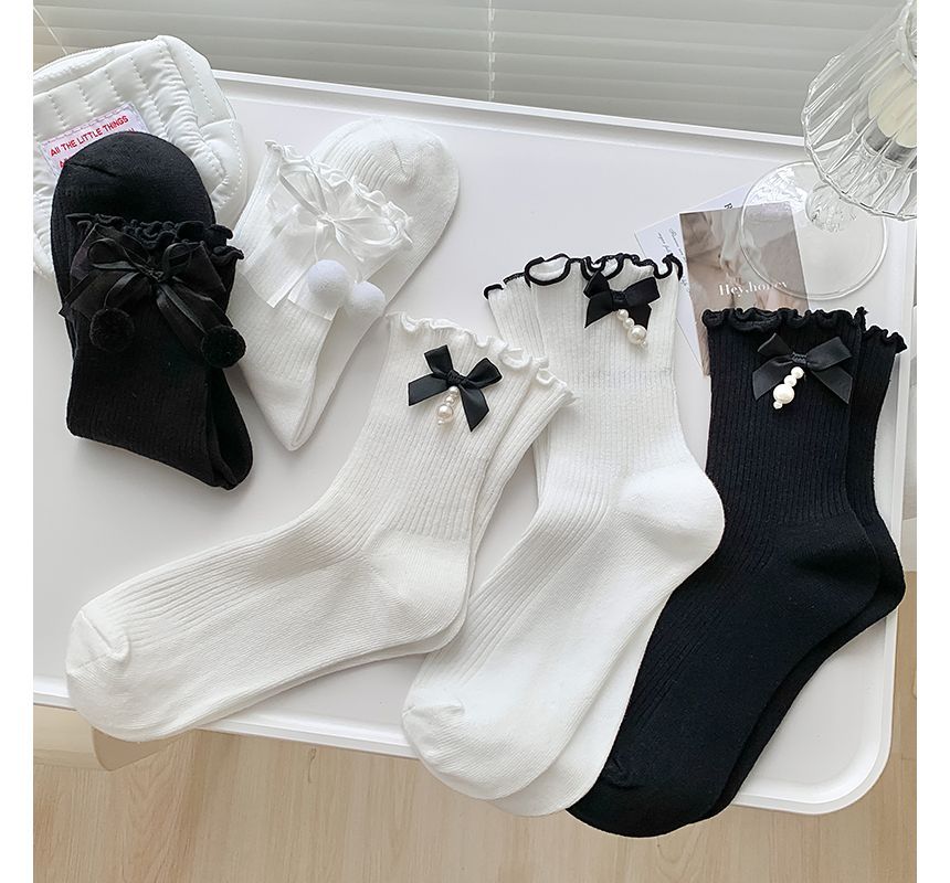 Bow Frill Short Socks SpreePicky