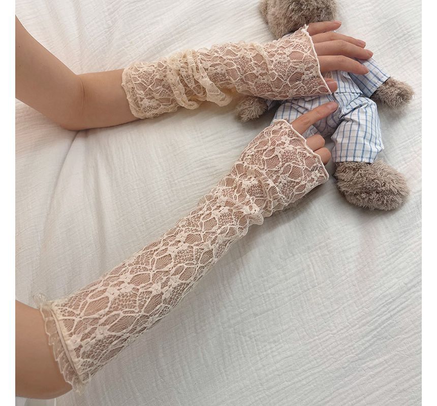 Ruffled Lace Arm Sleeves SpreePicky