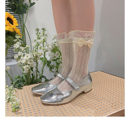 Ruffled Bow Lace Socks SpreePicky