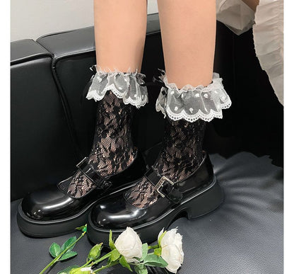 Mesh Trim Lace Socks SpreePicky