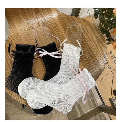 Bow Balletcore Lace Socks SpreePicky