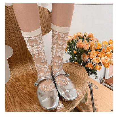 Rose Patterned Mesh Socks SpreePicky