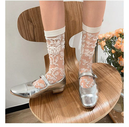 Rose Patterned Mesh Socks SpreePicky