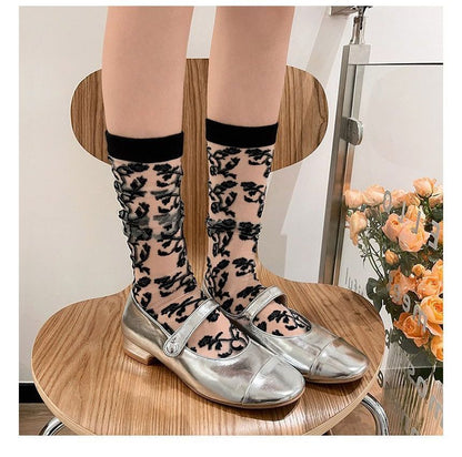 Rose Patterned Mesh Socks SpreePicky