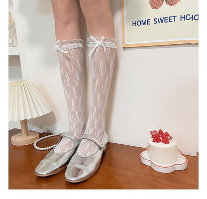 Bow Floral Lace Socks SpreePicky