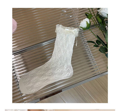 Bow Floral Lace Socks SpreePicky