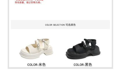 Square Toe Platform Plain Sandals mySite