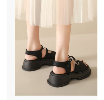 Square Toe Platform Plain Sandals mySite