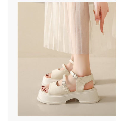 Square Toe Platform Plain Sandals mySite