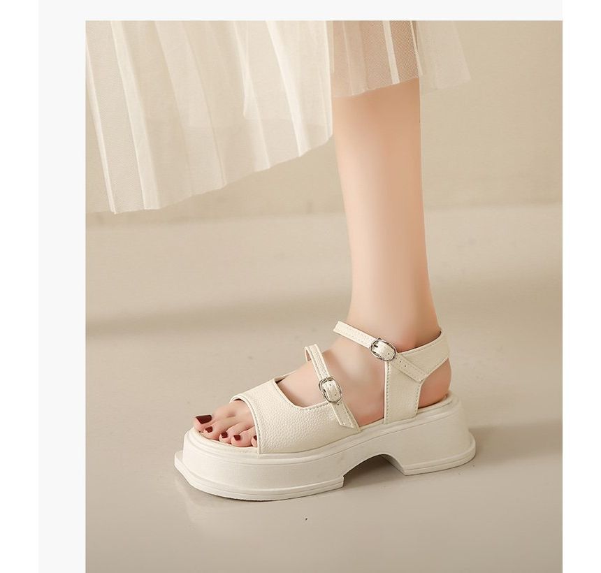 Square Toe Platform Plain Sandals mySite