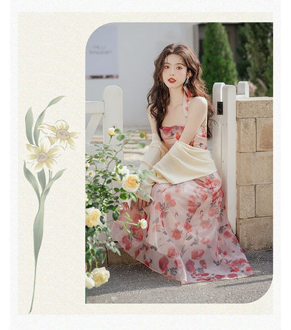 Set: Halter Neck Floral Maxi A SpreePicky