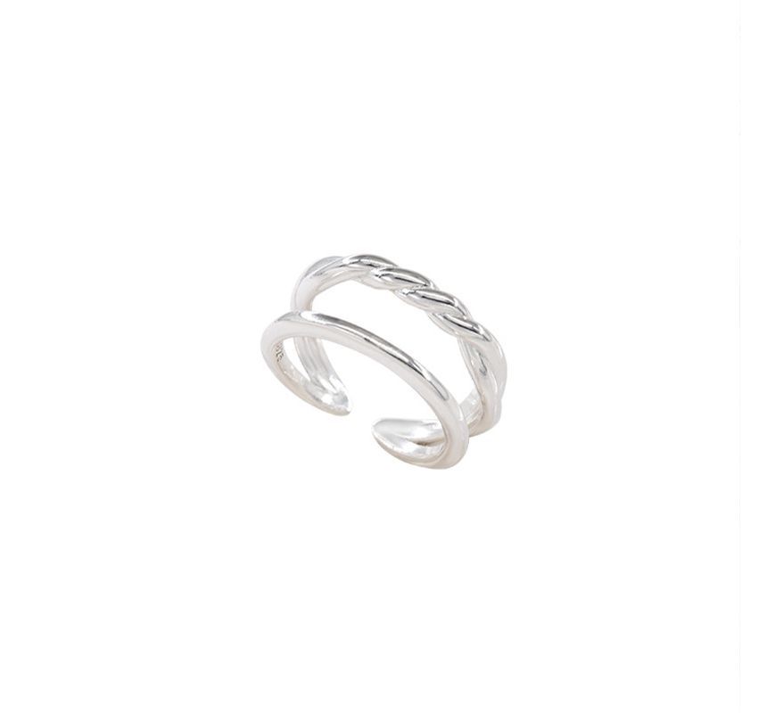 Lettering / Layered Sterling Silver Open Ring SpreePicky