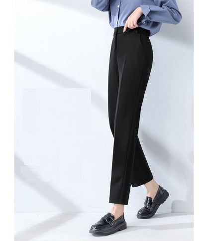 High Waist Plain Straight Leg Suit Pants SpreePicky