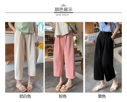 High Waist Plain Harem Pants SpreePicky