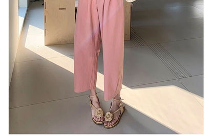 High Waist Plain Harem Pants SpreePicky