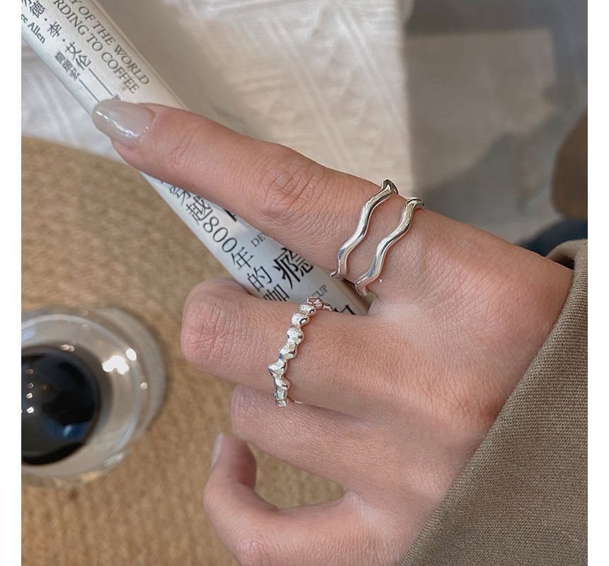 Irregular Alloy Open Ring / Wavy Layered Alloy Open Ring SpreePicky